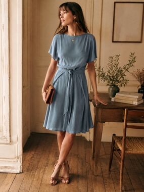 REISS Mira Cold-Shoulder Silk Dress-0200